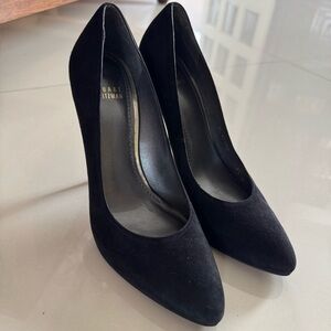 CLOSET SALE | Stuart Weitzman Black Suede with Leopard Print Heels